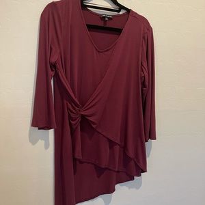 Cable & Gauge Xl casual tunic top in burgundy